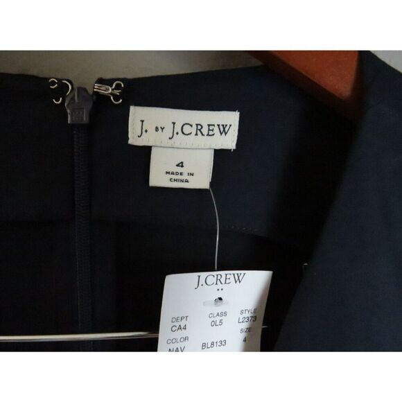 J Crew Blue Dress Women's Size 4 Navy Cotton Bow Dress - Picture 9 of 12